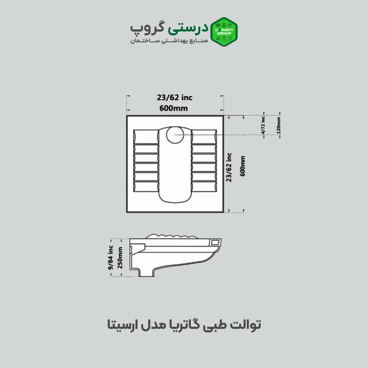 توالت طبی گاتریا مدل ارسیتا