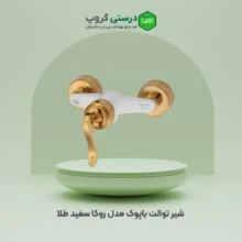 شیر توالت باپوک مدل روکا سفید طلا